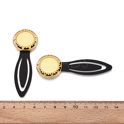 Alloy & Iron Bookmark Cabochon Settings PALLOY-N184-05G-1