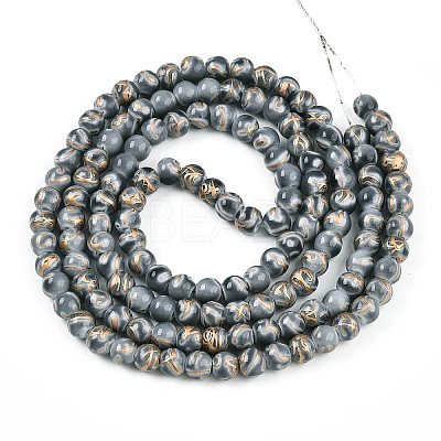Baking Paint Glass Beads Strands DGLA-N010-6mm-09-1