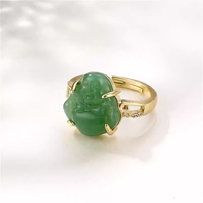 Brass & Resin Adjustable Finger Rings for Women FS-WG6D172-01-1