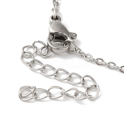 Non-Tarnish 304 Stainless Steel Cable Chain Bowknot Pendant Necklaces NJEW-Z041-02P-01-1
