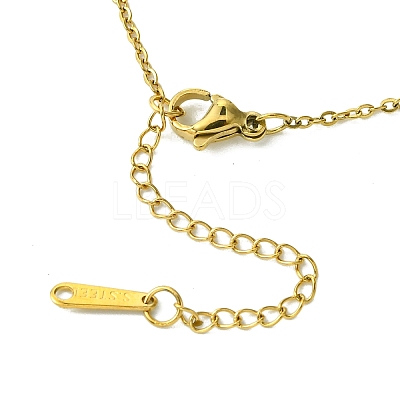 Ion Plating(IP) Rectangle with Initial Letter 304 Stainless Steel Pendant Necklace NJEW-R265-04G-H-1