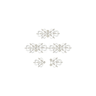 4Pcs Zinc Alloy Rhinestone Snap Lock Clasps FIND-FG0003-45B-1