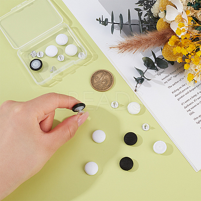 24Pcs 2 Colors Pure Cotton Covered Iron Buttons BUTT-BC0001-20-1