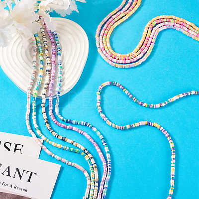 10Strands 10 Colors Handmade Polymer Clay Beads CLAY-TA0001-52-1