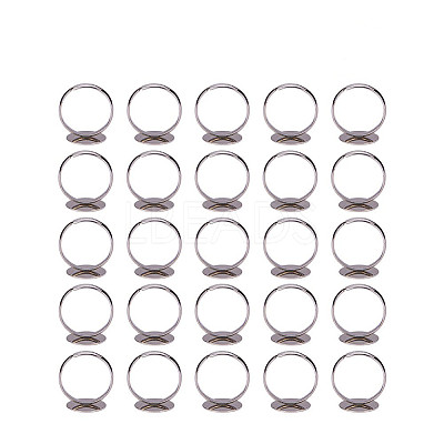 Brass Pad Ring Bases KK-PH0001-15S-1