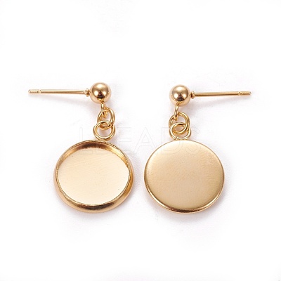 304 Stainless Steel Stud Earring Settings STAS-L226-019G-G-1