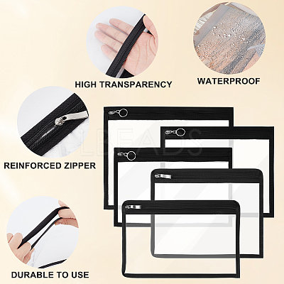 5 Sizes Transparent PVC Zipper Jewelry Bag Gift Pouch ABAG-CN0001-11C-1