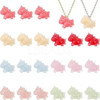 21Pcs 7 Colors Opaque Resin Beads RESI-CA0001-48-1