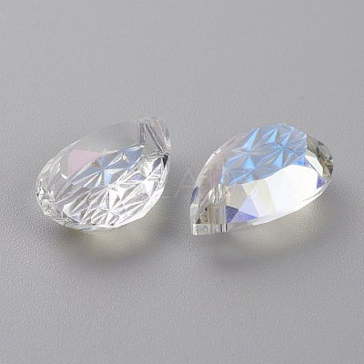 Embossed Glass Rhinestone Pendants GLAA-J101-05B-001MO-1