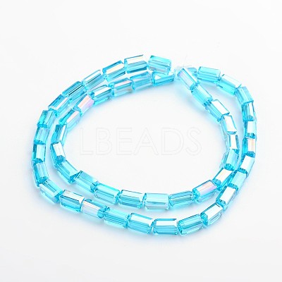 AB Color Plated Faceted Cuboid Electroplate Glass Beads Strands EGLA-F109-A07-1