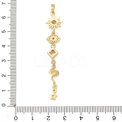 Tassel Brass Micro Pave Clear Cubic Zirconia Big Pendants LS-KK-L271-01G-11-1