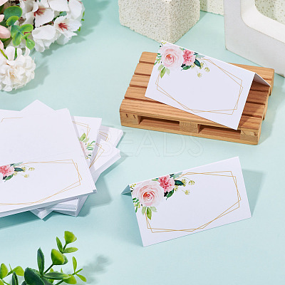 80Pcs Rectangle Paper Table Place Cards AJEW-TA0003-62B-1