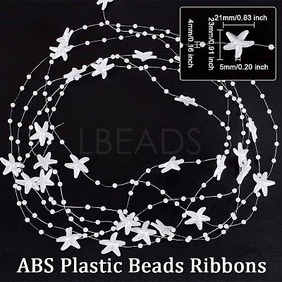ABS Plastic Beads Ribbons OCOR-WH0066-81A-1