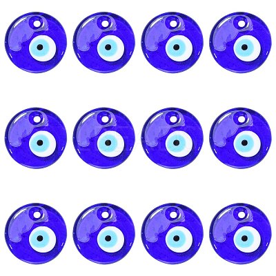 Handmade Lampwork Evil Eye Pendants X-LAMP-E106-02A-1