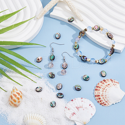 20Pcs Abalone Shell/Paua Shell Beads SSHEL-FI0001-03-1