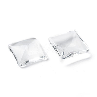 Transparent Glass Square Cabochons X-GGLA-S022-15mm-1