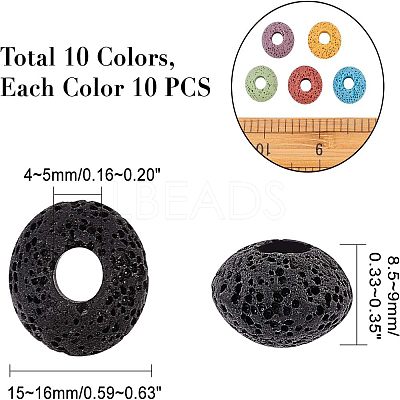 4 Strands Natural Lava Rock Beads Strands G-NB0001-52B-1