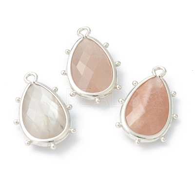Natural Sunstone Pendants G-B009-02P-C-1
