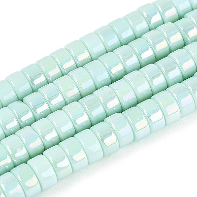 AB Color Plated Opaque Glass Beads Strands GLAA-T026-3x6mm-P04-1