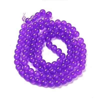 Baking Paint Imitation Jade Glass Round Bead Strands X1-DGLA-Q021-8mm-27-1