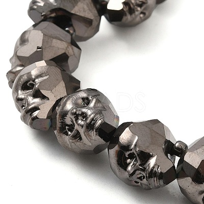 Transparent Electroplated Glass Beads Strands GLAA-G104-02B-1