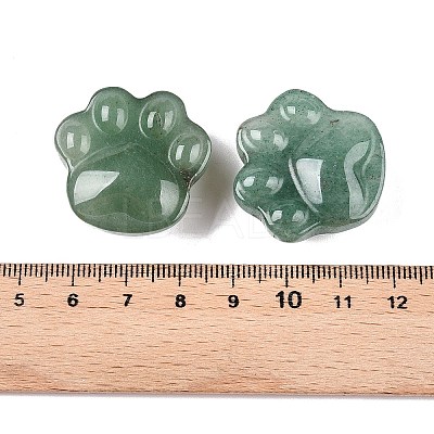 Natural Green Aventurine Cat Paw Print Figurines DJEW-N003-03H-1