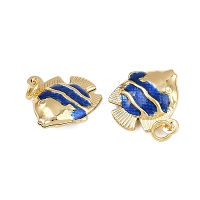 Brass Enamel Fish Pendants KK-I377-05G-A-1