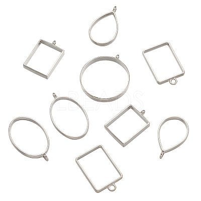 Alloy Open Back Bezel Big Pendants PALLOY-TA0001-26P-1