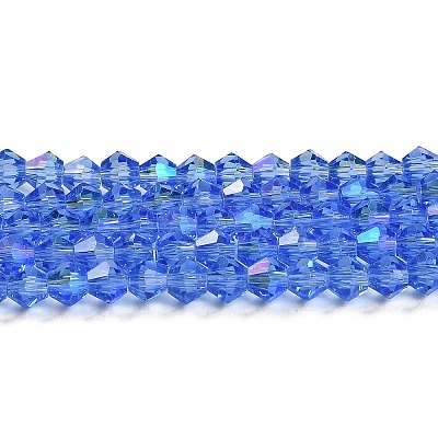 Transparent Electroplate Glass Beads Strands GLAA-F029-2mm-D07-1