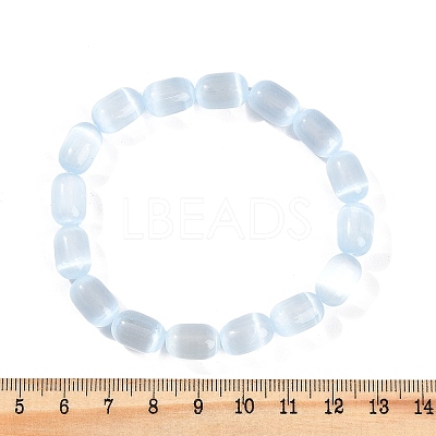 Dyed Natural Selenite Column Beaded Stretch Bracelets for Women BJEW-I312-05A-1