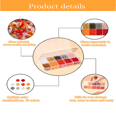 1300Pcs 10 Styles Glass Beads GLAA-YW0003-46-1
