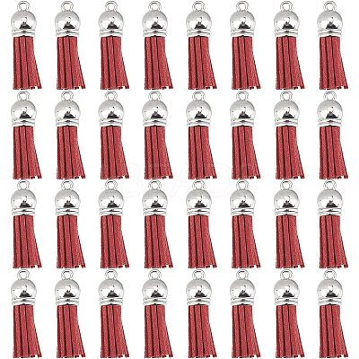 100Pcs Faux Suede Tassel Pendant Decorations FIND-SC0002-29A-1
