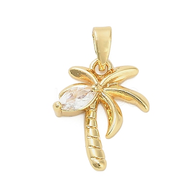 Brass Micro Pave Cubic Zirconia Pendants KK-B158-02G-01-1