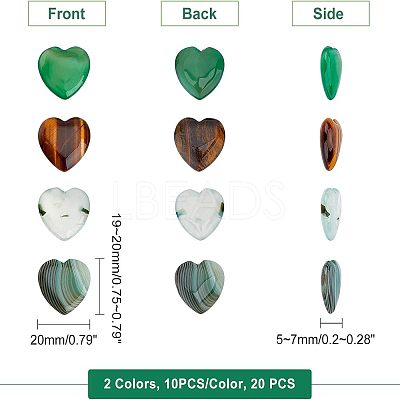 20Pcs 2 Style Natural Mixed Cabochons G-FH0001-21-1