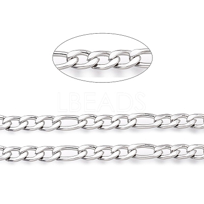 Tarnish Resistant 304 Stainless Steel Figaro Chain CHS-M003-12P-C-1