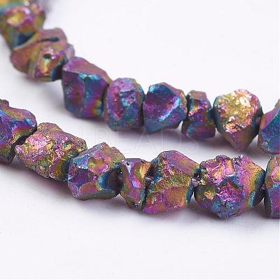 Electroplated Natural Pyrite Bead Strands G-G673-03D-1
