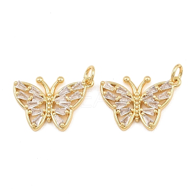 Brass Micro Pave Cubic Zirconia Pendants CU-CBA908F-05G-06-1