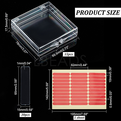 15Pcs Transparent Plastics Hand-wearing Armor Storage Case MRMJ-PH0001-78-1