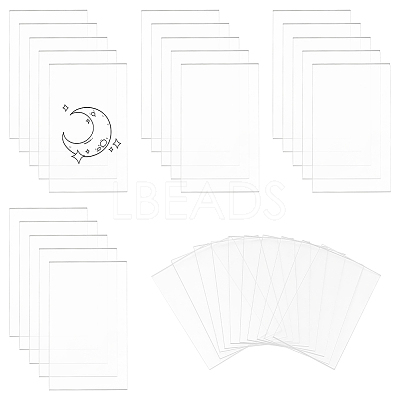 3Sets Rectangle Acrylic Table Sign Holders DJEW-AN0001-01-1