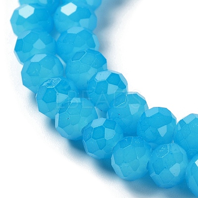Baking Paint Imitation Jade Glass Bead Strands DGLA-A034-J6MM-A13-1