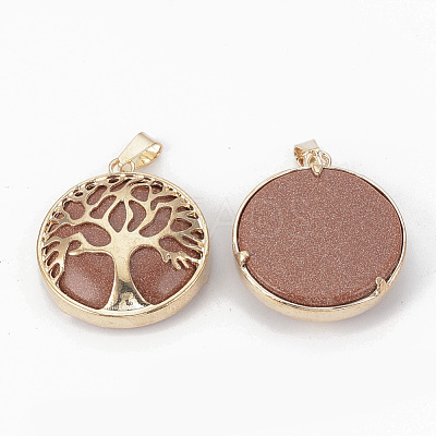 Synthetic Goldstone Pendants G-S292-10F-G-1