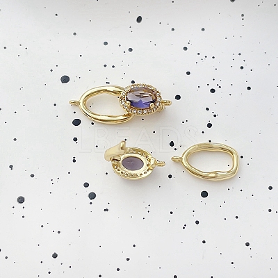 Brass Cubic Zirconia Fold Over Clasps PW-WG47088-02-1