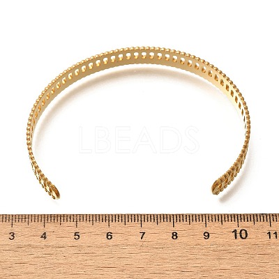 304 Stainless Steel Open Cuff Bangles for Women BJEW-Z083-02G-05-1