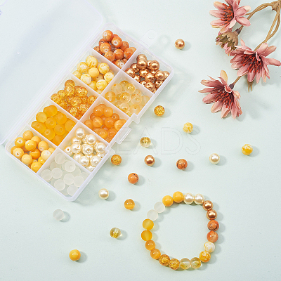 200Pcs 10 Style Glass Beads Strands GLAA-CJ0001-38-1