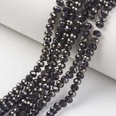 Electroplate Transparent Glass Beads Strands EGLA-A034-T4mm-P18-1