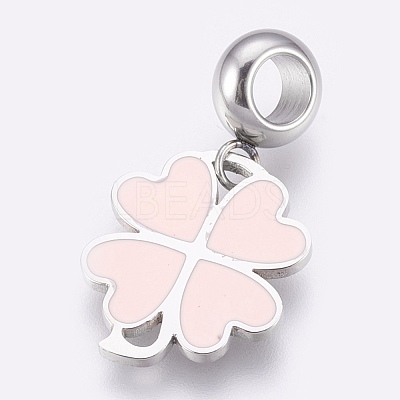 304 Stainless Steel European Dangle Charms STAS-O097-08A-1