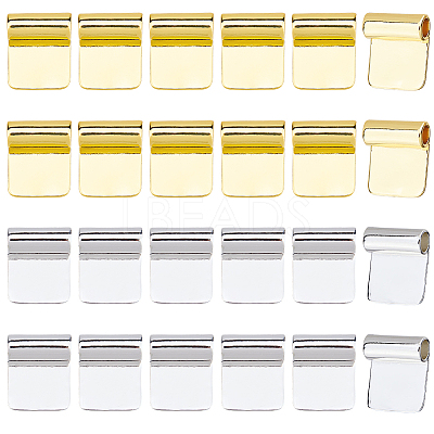 24Pcs 2 Colors Rack Plating Brass Glue-on Flat Pad Bails KK-HS0014-94-1