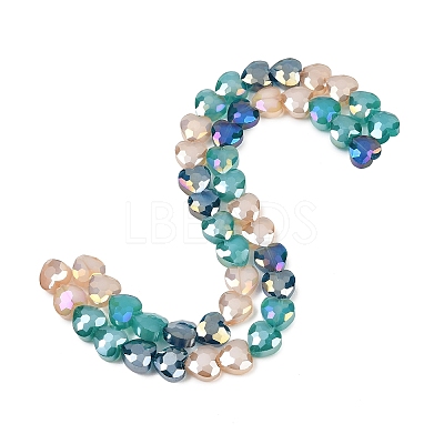 Electroplate Transparent Glass Beads Strands GL-CBADAFE-01J-1