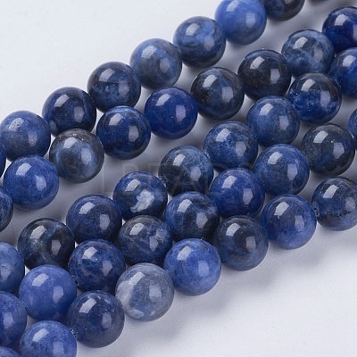 Natural Sodalite Beads Strands G-G448-8mm-25-1