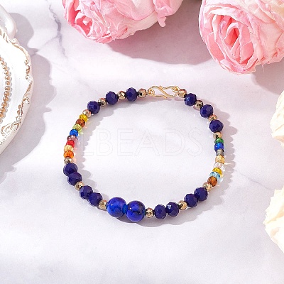Glass Beaded Bracelets for Women BJEW-JB12137-01-1